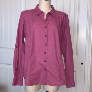 Exofficio Purple Long Sleeve Button Down Shirt Women’s XL Vented Insect Shield